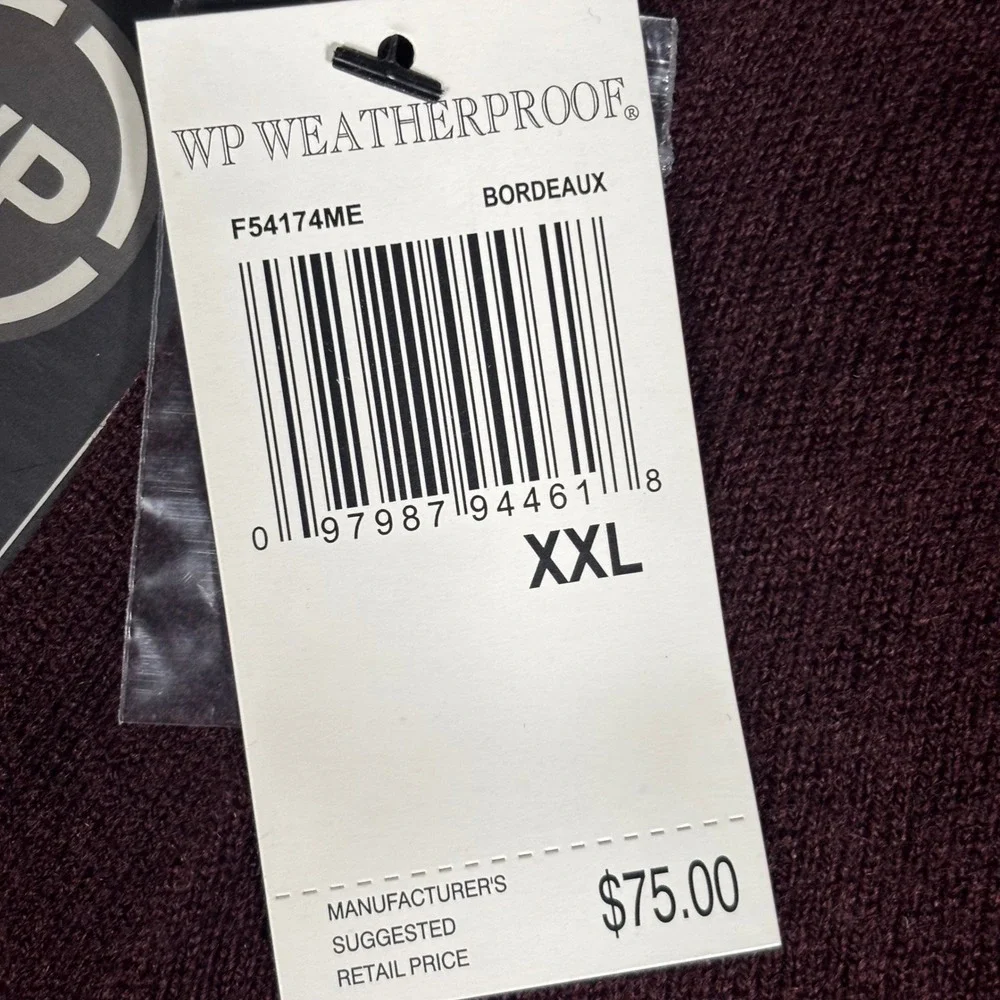 Weatherproof Cardigan Sweater Mens XXL Bordeaux Burgundy V-Neck F54174ME NWT